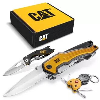 Caterpillar višenamjenski poklon set, 2 noža i privjesak za ključeve CT240125 Caterpillar višenamjenski poklon set, 2 noža i privjesak za ključeve CT240125