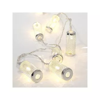 Eurolamp LED svjetlosni lanac s metalnim cilindrom, boja toplo bijela, 10 kom LED, 1 kom