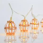 Eurolamp LED svjetleći lanac sa zlatnim metalnim lampionima, boja toplo bijela, 10 kom