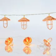 Eurolamp LED svjetleći lanac sa zlatnim metalnim lampionima, boja toplo bijela, 10 kom