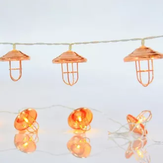 Eurolamp LED svjetleći lanac sa zlatnim metalnim lampionima, boja toplo bijela, 10 kom