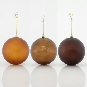 Eurolamp božićni ukrasi plastične smeđe kuglice, 10 cm, set od 6 komada Eurolamp božićni ukrasi plastične smeđe kuglice, 10 cm, set od 6 komada