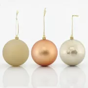 Eurolamp Božićni ukrasi Plastične retro narančaste kuglice, 8 cm, set od 6 komada