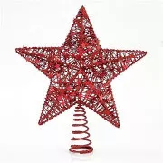 Eurolampa Zvijezda za špicu jelke crvena 30 cm