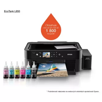 EPSON pisač EcoTank L850, 3u1, A4, 38 stranica u minuti, USB, LCD panel, Foto pisač, 6 tinti