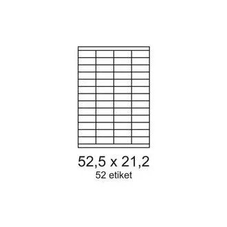 Etikete 52,5 x 21,2 mm 52 etikete po listu 100 listova Smartline