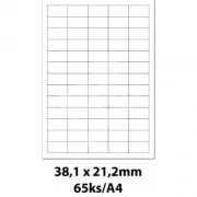 Etikete 38,1 x 21,2 mm 65 etiketa po listu 100 listova Smartline