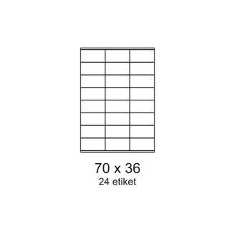 Etikete 70x36mm 3 reda 24 etikete po listu 100 listova Smartline