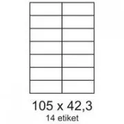 Etikete 105x42,3 mm 2 reda 14 etiketa po listu 100 listova Smartline