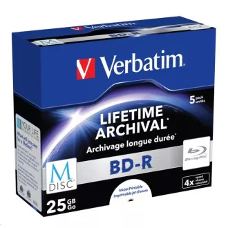 VERBATIM MDisc BD-R (pakiranje od 5) Jewel / 4x / 25 GB