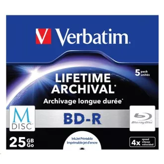 VERBATIM MDisc BD-R (pakiranje od 5) Jewel / 4x / 25 GB