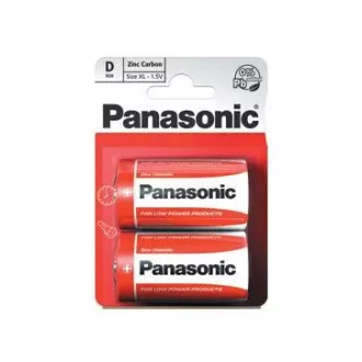 PANASONIC cink ugljične baterije crveni cink R20RZ / 2BP EU D 1.5V (blister 2kom)