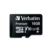VERBATIM MicroSDHC kartica 16GB Premium, U1 + SD adapter