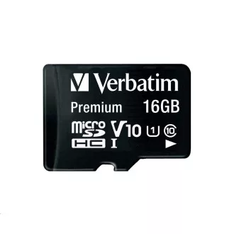 VERBATIM MicroSDHC kartica 16GB Premium, U1 + SD adapter