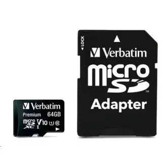 VERBATIM MicroSDXC kartica 64GB Premium, U1 + adapter