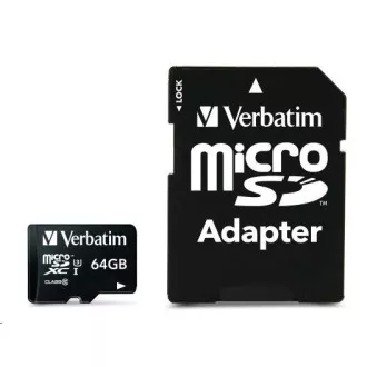 VERBATIM MicroSDXC kartica 64GB Pro, U3 + adapter