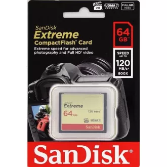 SanDisk Compact Flash 64 GB Extreme (R: 120 / W: 85 MB / s) UDMA7 SanDisk Compact Flash 64 GB Extreme (R: 120 / W: 85 MB / s) UDMA7