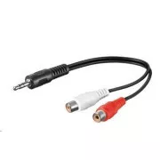 PREMIUMCORD Audio kabel 3,5 mm Jack - 2x činč 20 cm (M/Ž, stereo)