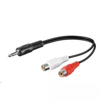 PREMIUMCORD Audio kabel 3,5 mm Jack - 2x činč 20 cm (M/Ž, stereo)