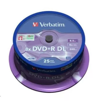 VERBATIM DVD + R (25 paketa) Dvoslojni / 8x / 8,5 GB / vreteno