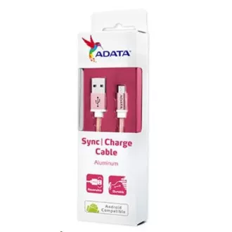 ADATA Micro USB kabel - USB A 2.0, 100cm, roza