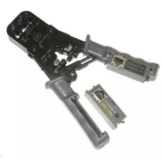Kliješta za krimpanje PROFI+ s čegrtaljkom za RJ11, RJ12, RJ45 konektore s testerom i LED indikacijom Kliješta za krimpanje PROFI+ s čegrtaljkom za RJ11, RJ12, RJ45 konektore s testerom i LED indikacijom