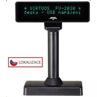 Virtuos VFD zaslon za kupce Virtuos FV-2030B 2x20 9 mm, USB, crni Virtuos VFD zaslon za kupce Virtuos FV-2030B 2x20 9 mm, USB, crni