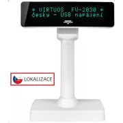 Virtuos VFD zaslon za kupce Virtuos FV-2030W 2x20 9mm, USB, bijeli