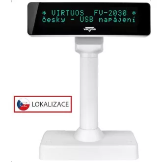 Virtuos VFD zaslon za kupce Virtuos FV-2030W 2x20 9mm, USB, bijeli Virtuos VFD zaslon za kupce Virtuos FV-2030W 2x20 9mm, USB, bijeli