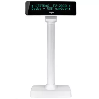 Virtuos VFD zaslon za kupce Virtuos FV-2030W 2x20 9mm, USB, bijeli Virtuos VFD zaslon za kupce Virtuos FV-2030W 2x20 9mm, USB, bijeli