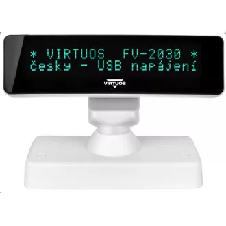 Virtuos VFD zaslon za kupce Virtuos FV-2030W 2x20 9mm, USB, bijeli Virtuos VFD zaslon za kupce Virtuos FV-2030W 2x20 9mm, USB, bijeli