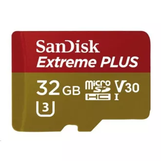 SanDisk MicroSDHC kartica 32GB Extreme PLUS (10MB/s, UHS-I V30, Rescue Pro Deluxe) + adapter
