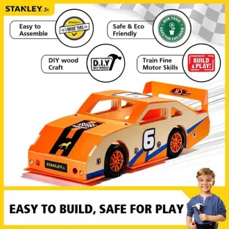 Stanley Jr. OK002-SY Komplet za gradnju, trkaći automobil, drvo Stanley Jr. OK002-SY Komplet za gradnju, trkaći automobil, drvo