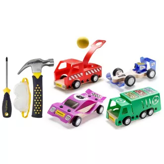 Stanley Jr. U001-K04-T03-SY Set od 4 autića, odvijač i čekić