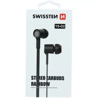 SLUŠALICE RAINBOW YS-D2 BLACK SWISSTEN SLUŠALICE RAINBOW YS-D2 BLACK SWISSTEN