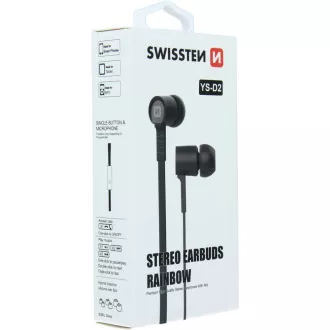 SLUŠALICE RAINBOW YS-D2 BLACK SWISSTEN SLUŠALICE RAINBOW YS-D2 BLACK SWISSTEN