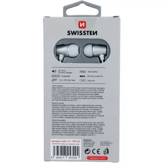 DYNAMIC YS500 EARBUDS SILV/WH SWISSTEN DYNAMIC YS500 EARBUDS SILV/WH SWISSTEN