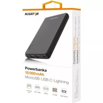Powerbank 10000mAh 3u1 ALIGATOR Powerbank 10000mAh 3u1 ALIGATOR