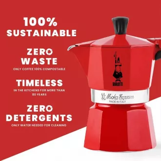 IZRAZNO CRVENI. 3P. MOKA KETTLE BIALETTI