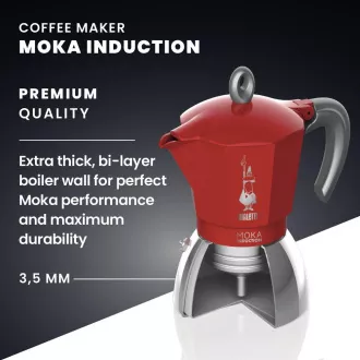 INDUKCIJA CRVENE. 4P. MOKA KETTLE BIALETTI