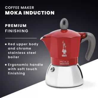 INDUKCIJA CRVENE. 4P. MOKA KETTLE BIALETTI