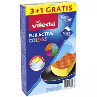 PUR ACTIVE COLORS SPUŽVA 3+1KOM VILEDA