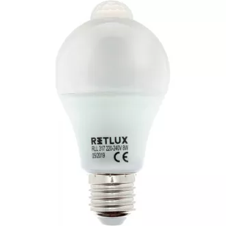RLL 317 A60 E27 PIR žarulja 8W WW RETLUX