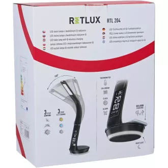 RTL 204 tamna LED lampa crna Qi 6W RETLUX
