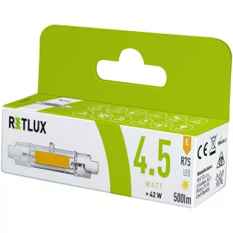 RLL 457 R7S J78 4.5W LED COB WW RETLUX