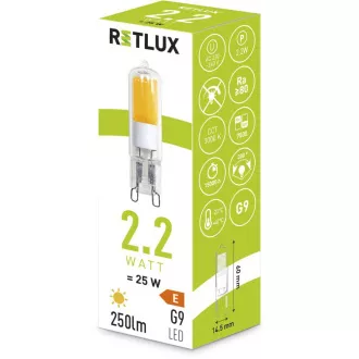 RLL 455 G9 COB 2.2W LED WW RETLUX