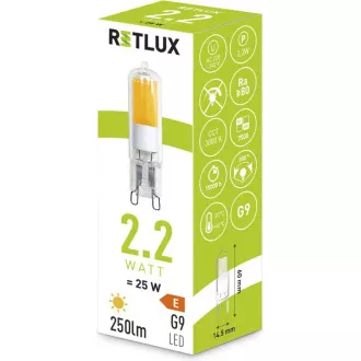 RLL 455 G9 COB 2.2W LED WW RETLUX