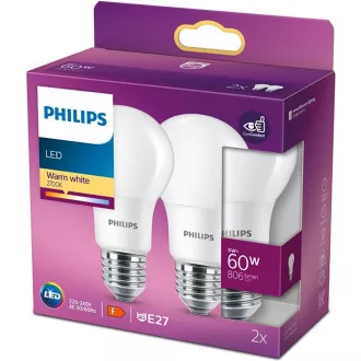 LED 60W A60 E27 2700K 2 pakiranja PHILIPS LED 60W A60 E27 2700K 2 pakiranja PHILIPS