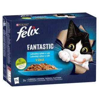 FELIX Fantastic Multipack 12x85g losos/iverak/tuna/bakalar u želeu