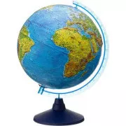 Alaysky Globe 25 cm Reljefni fizički i politički globus s LED pozadinskim osvjetljenjem, SK oznake